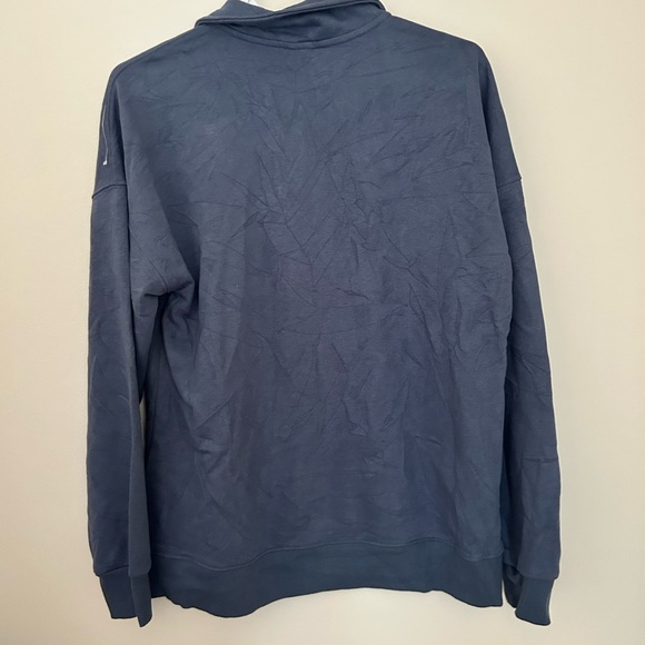 Blue Quarter-Zip Sweatshirt with Stand-Up Collar - Picture 4 of 5
